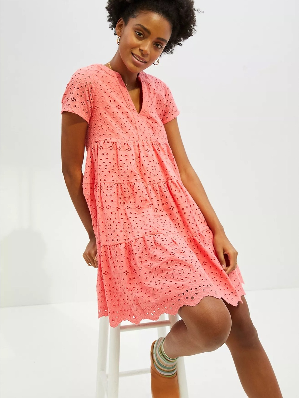 Anthropologie Maeve Harper Eyelet Tunic Dress Size Medium